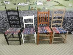 Weave a gorgeous and strong chair seat using old neckties! Just one of many classes at Fletcher Farm School in VT